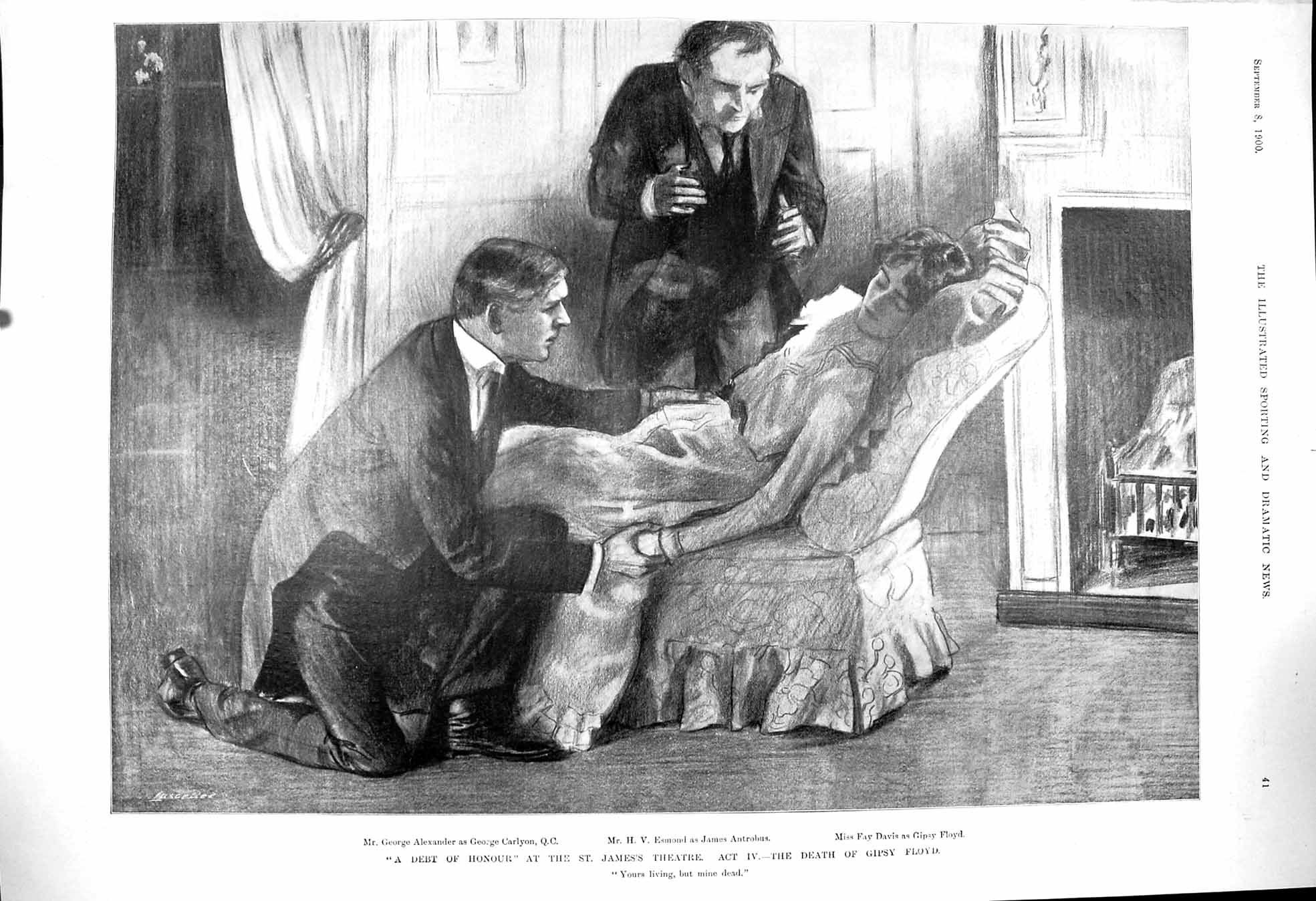 Old 1900 St. James'S Theatre Debt Honour Death Gypsy Floyd Alexander Victorian