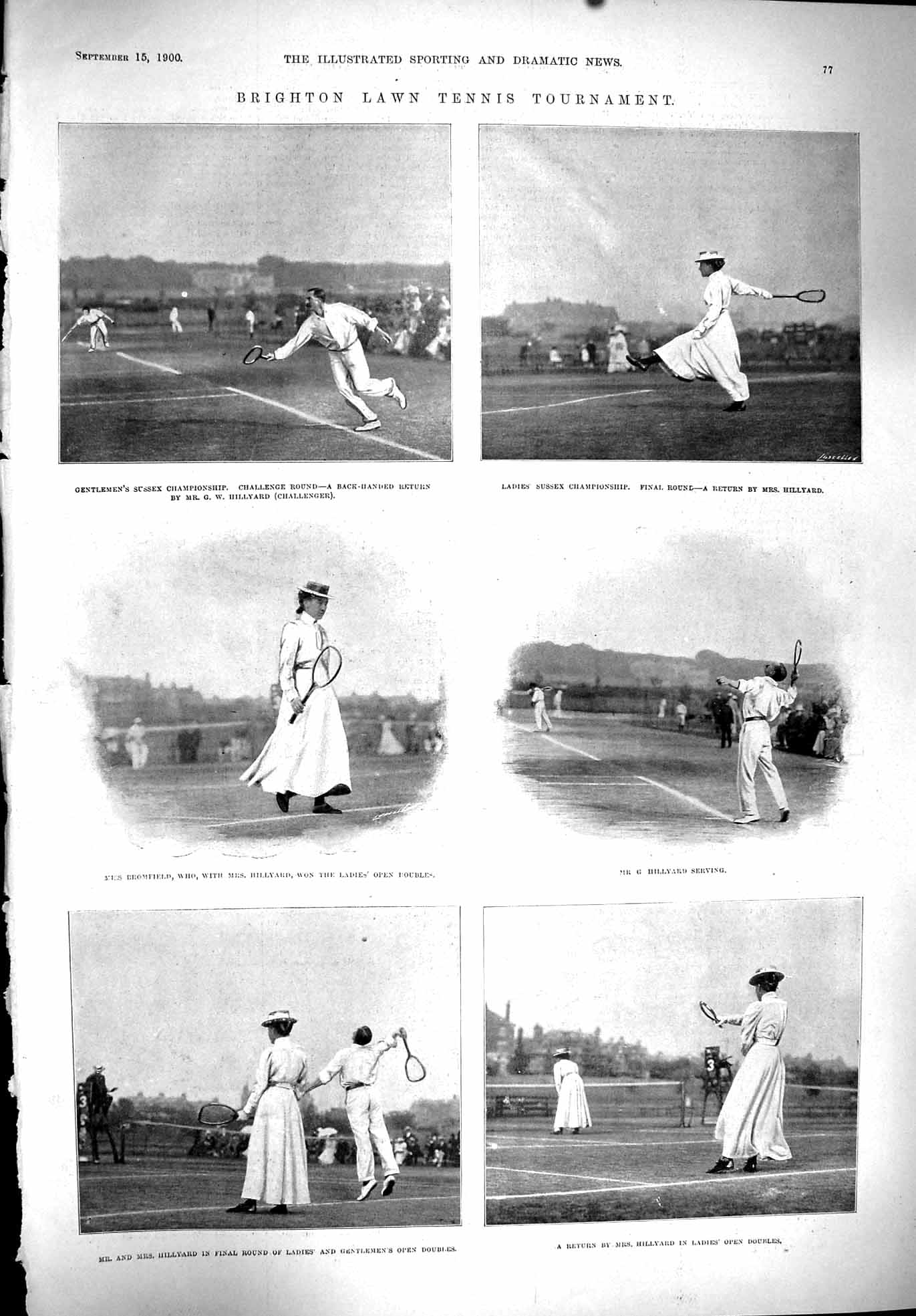 Old Brighton Lawn Tennis 1900 Sport Hillyard Bromfield Ladies Doubles Victorian