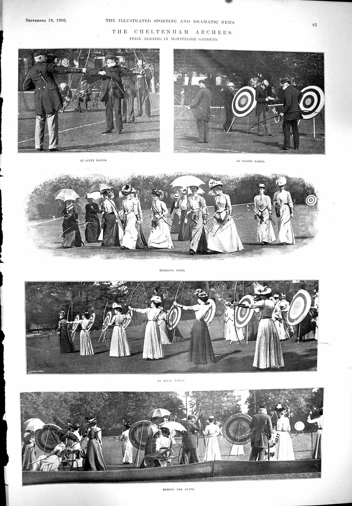 Old 1900 Sport Cheltenham Archers Montpelier Gardens Ladies Photograp Victorian