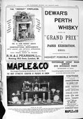 Antique Print 1900 Dewar'S Whisky Pearson Fireplace Maple Furniture Silver