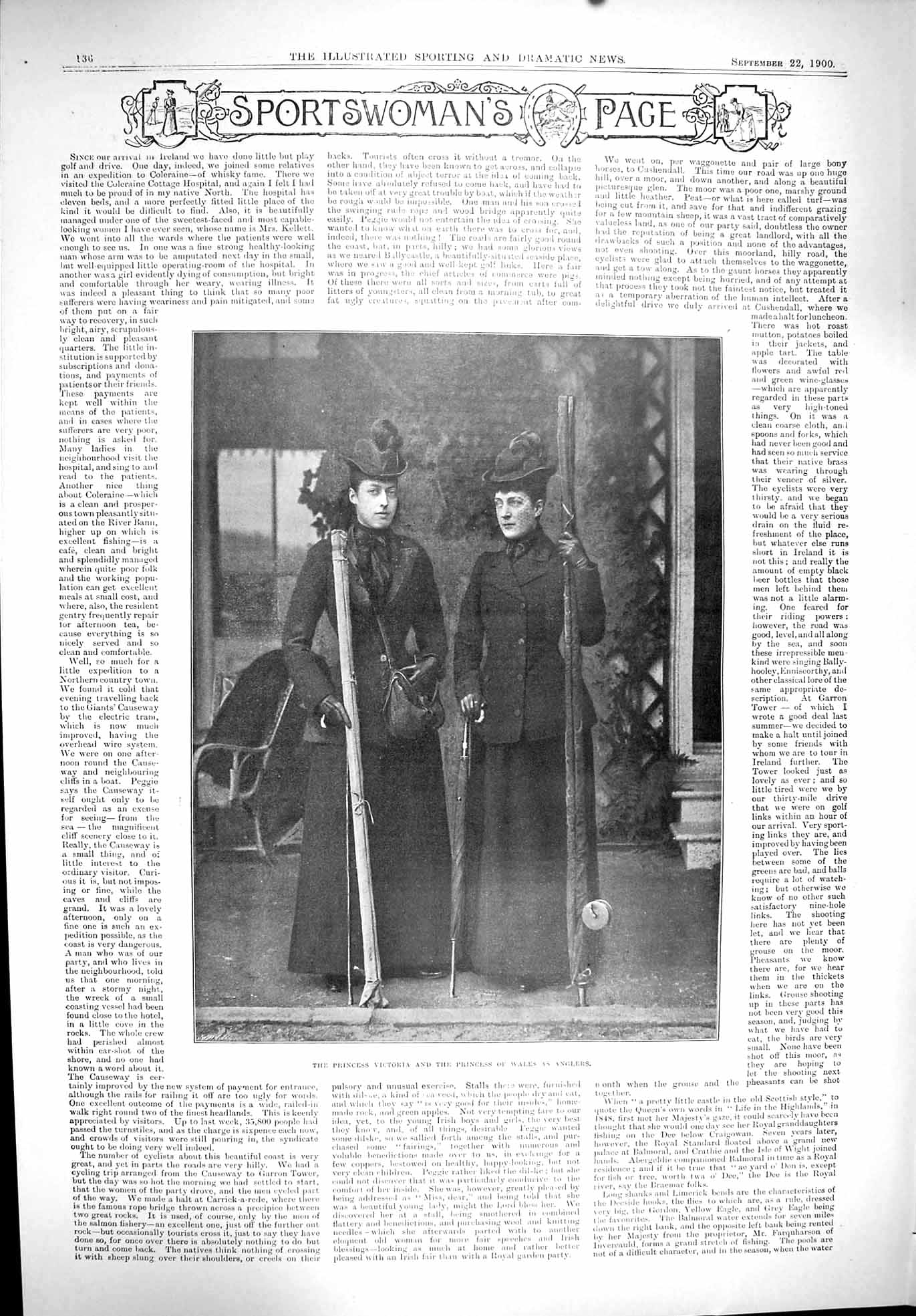 Old 1900 Sport Princess Victoria Wales Anglers Fishing Captious Criti Victorian