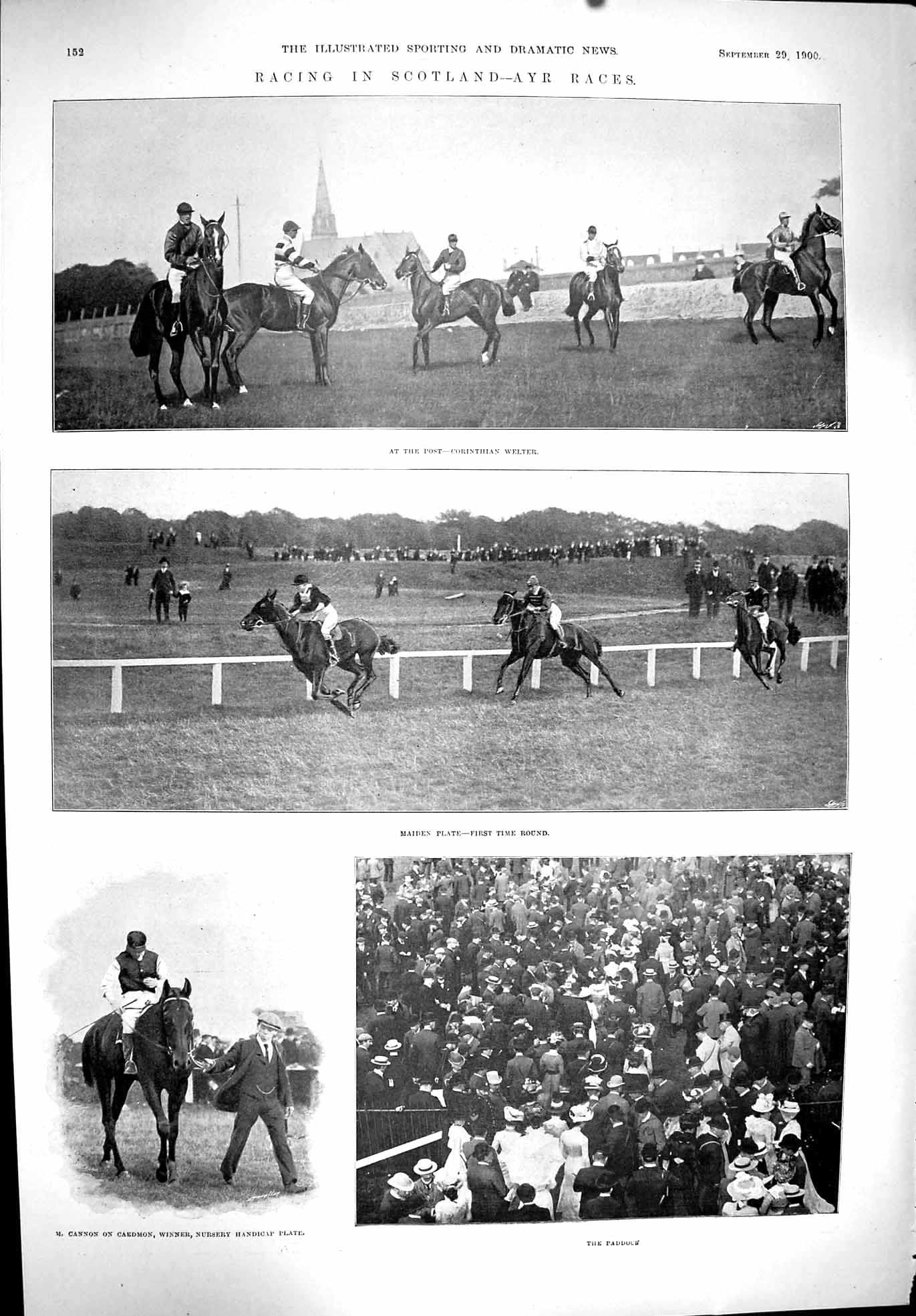 Old 1900 Sport Horse Racing Scotland Ayr Corinthian Welter Cannon Cae Victorian