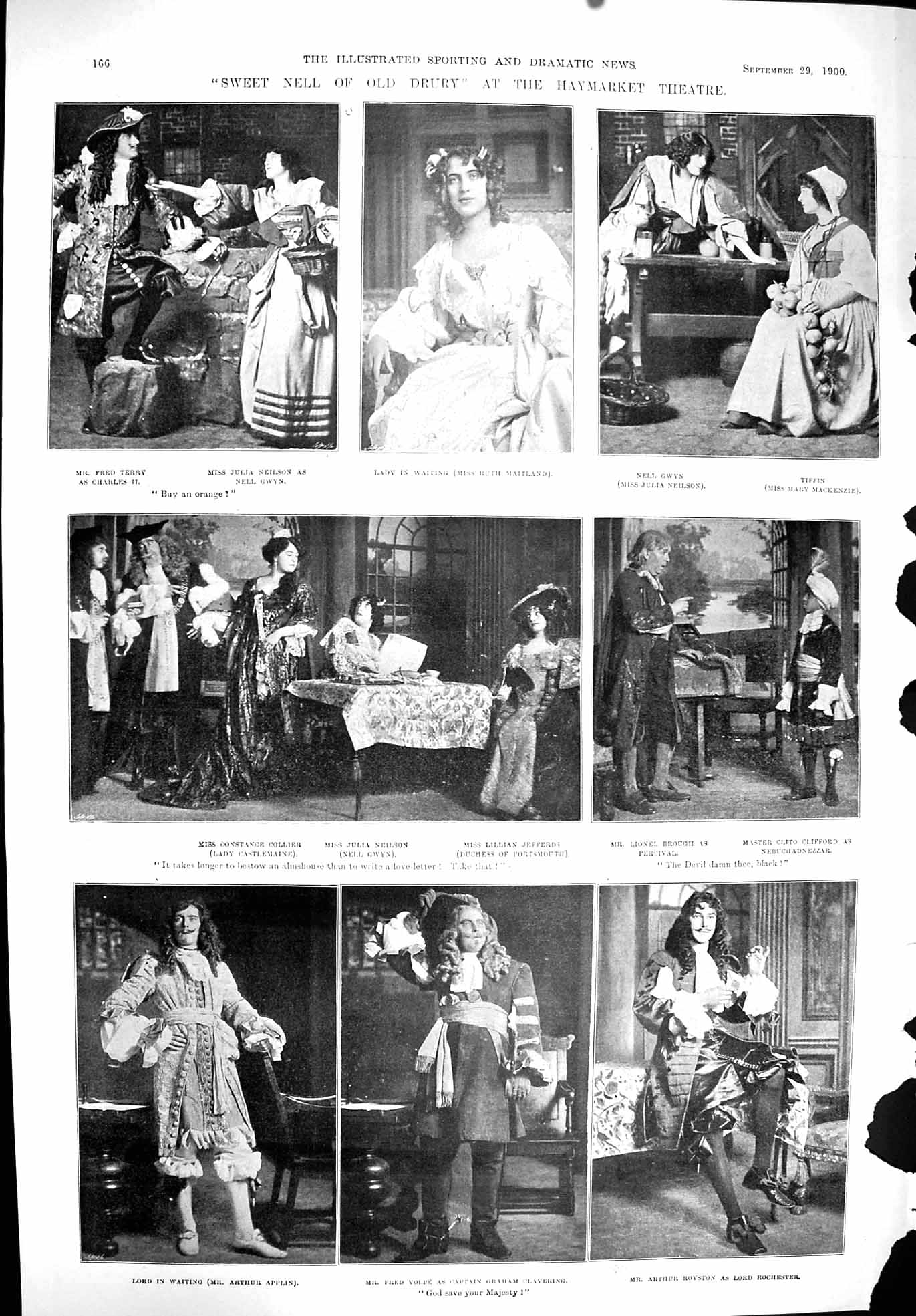 Old 1900 Sweet Nell Drury Haymarket Theatre Applin Volpe Royston Mait Victorian