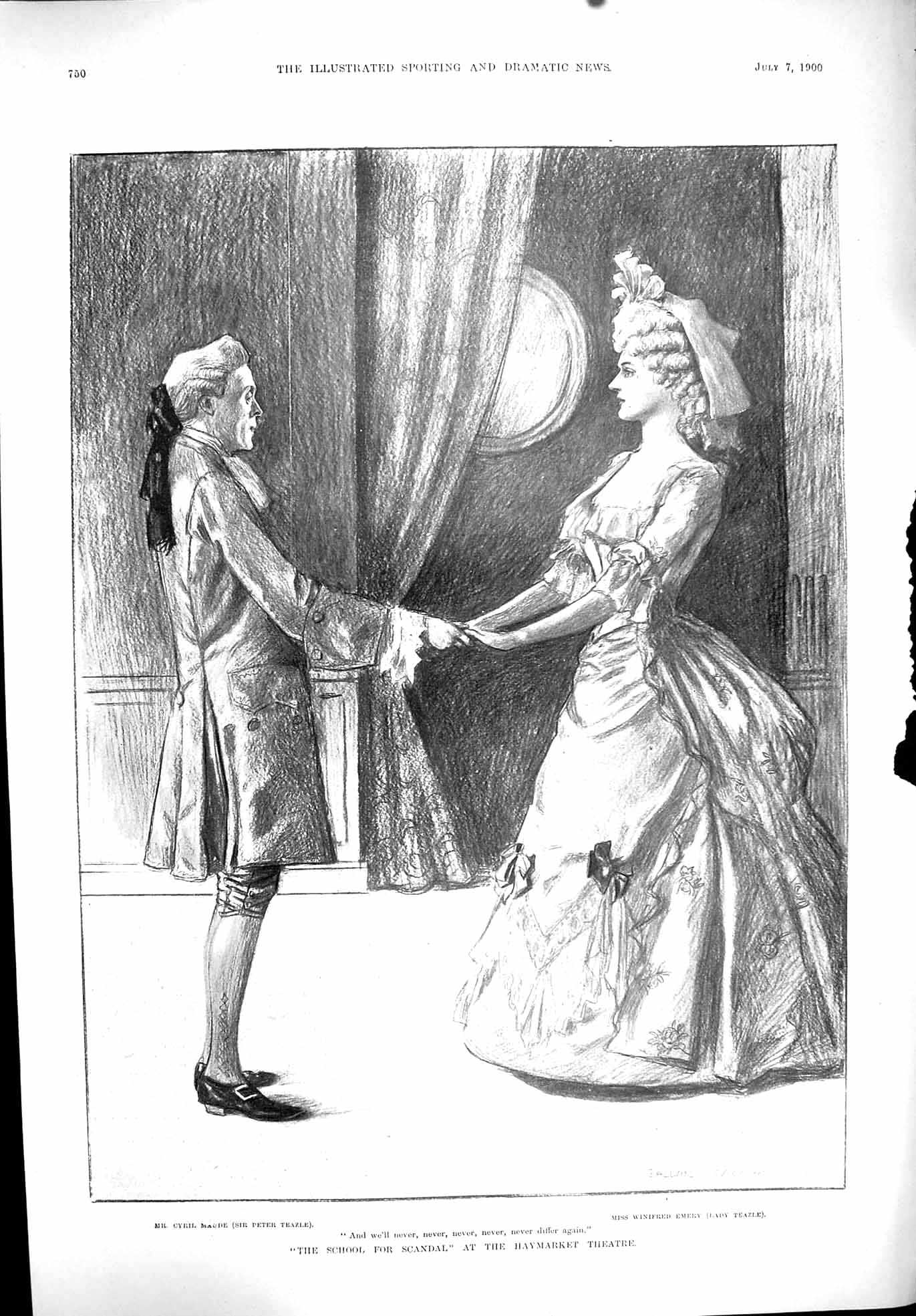 Old 1900 School Scandal Haymarket Theatre Cyril Maude Peter Teazle Wi Victorian