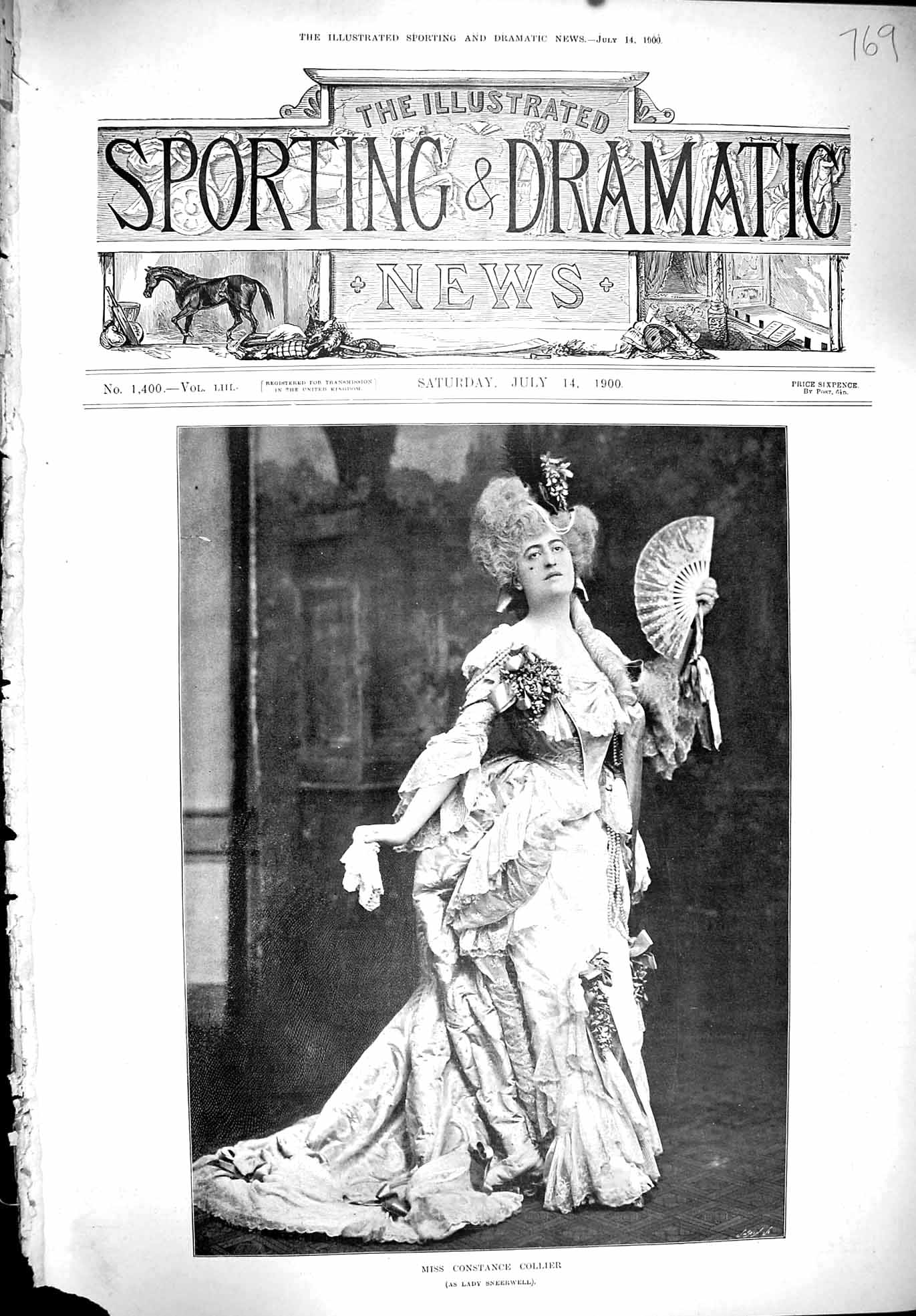 Antique Print 1900 Photograph Miss Constance Collier Lady Sneerwell Theatre