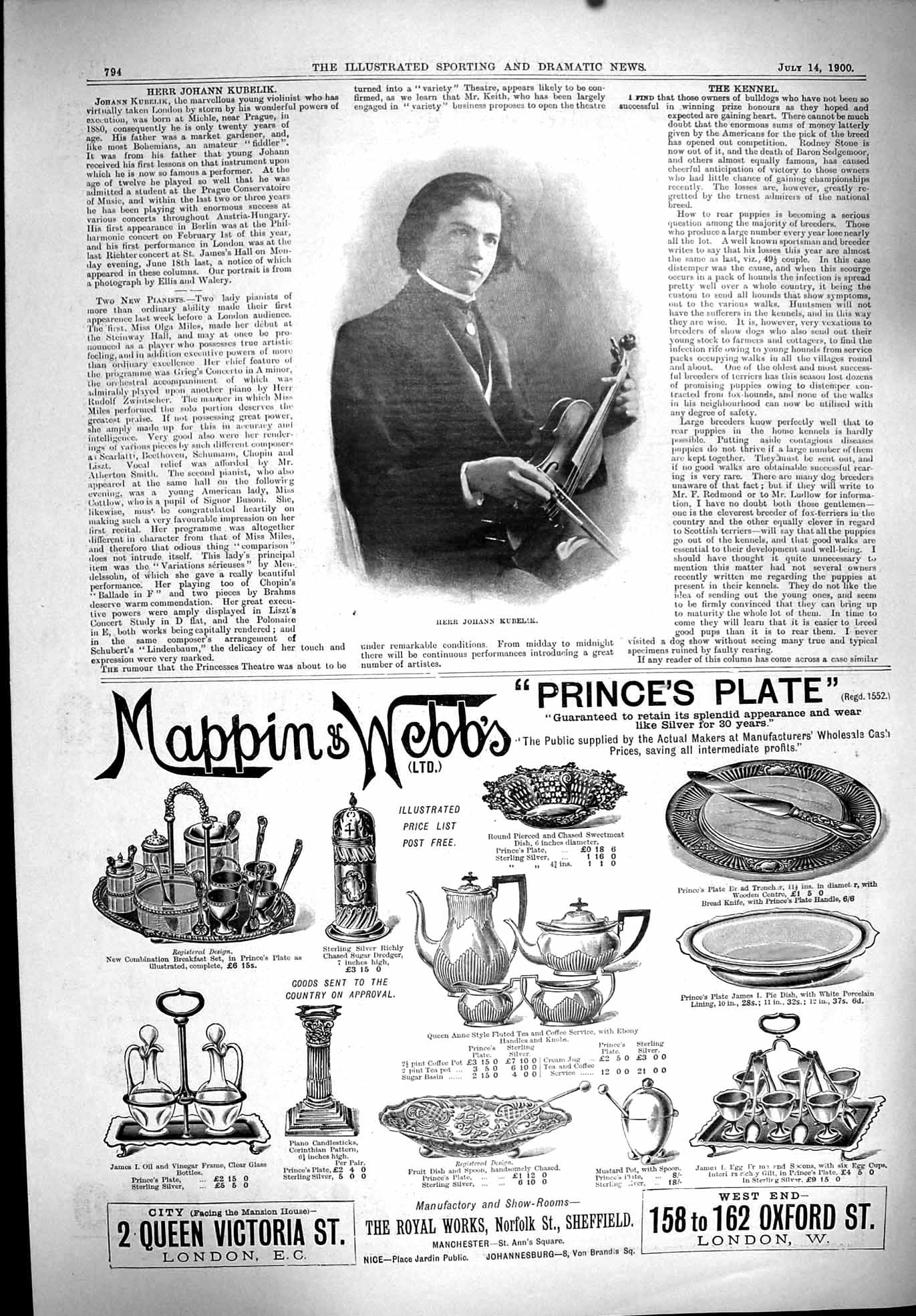 Old 1900 Herr Johann Kubelik Violinist Miss Cooper Lawn Tennis Champi Victorian
