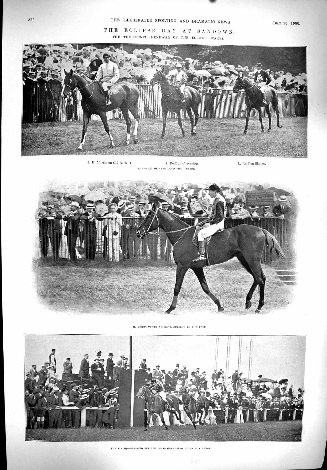 Old 1900 Sport Eclipse Horse Racing Sandown Martin Buck Reiff Jones S Victorian