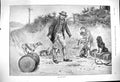 Original Old Antique Print 1900 Dadd Roadside Scene Man Performing Dogs 20th