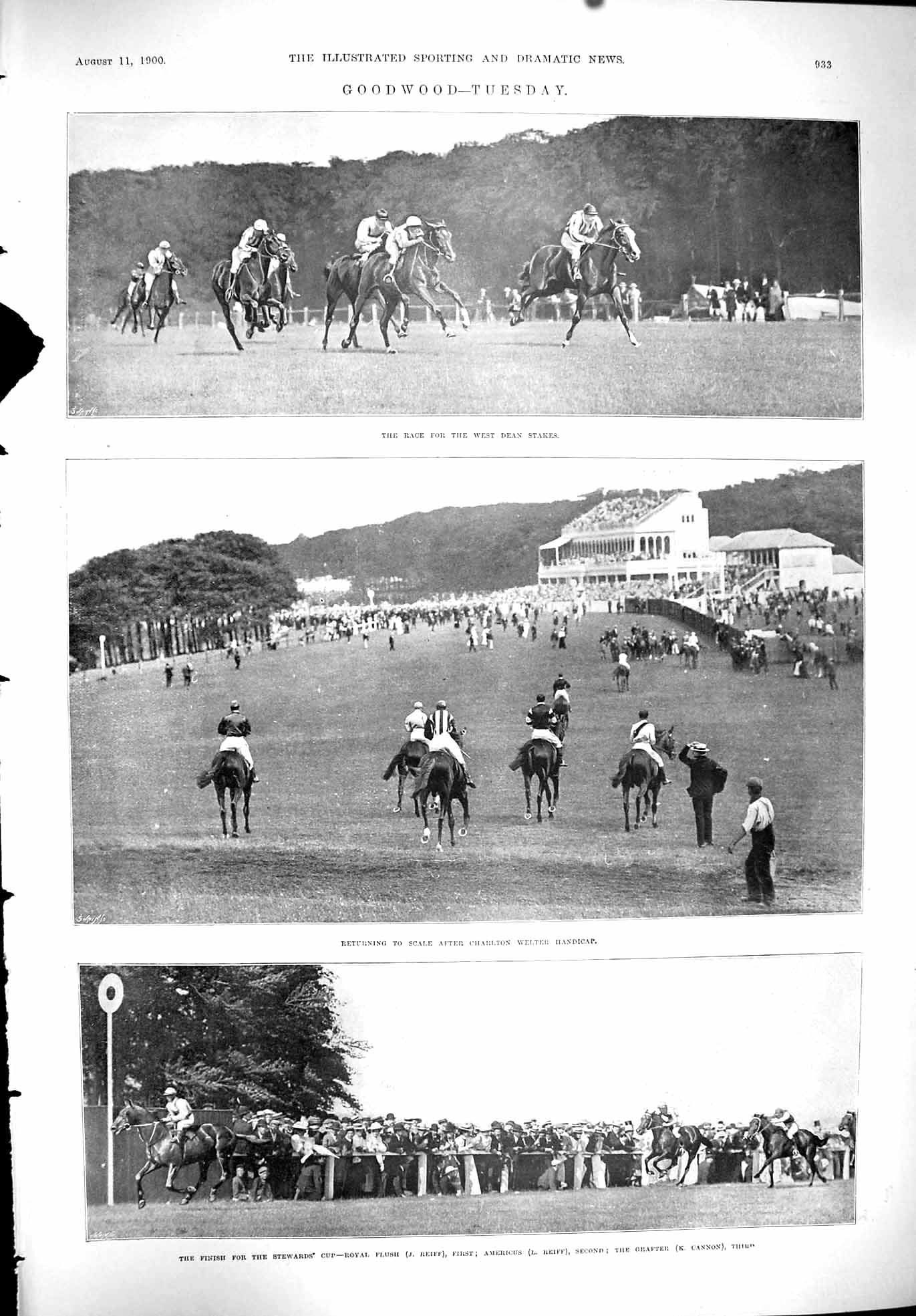 Old 1900 Sport Goodwood Horse Racing Charlton Welter Reiff Cannon Loa Victorian