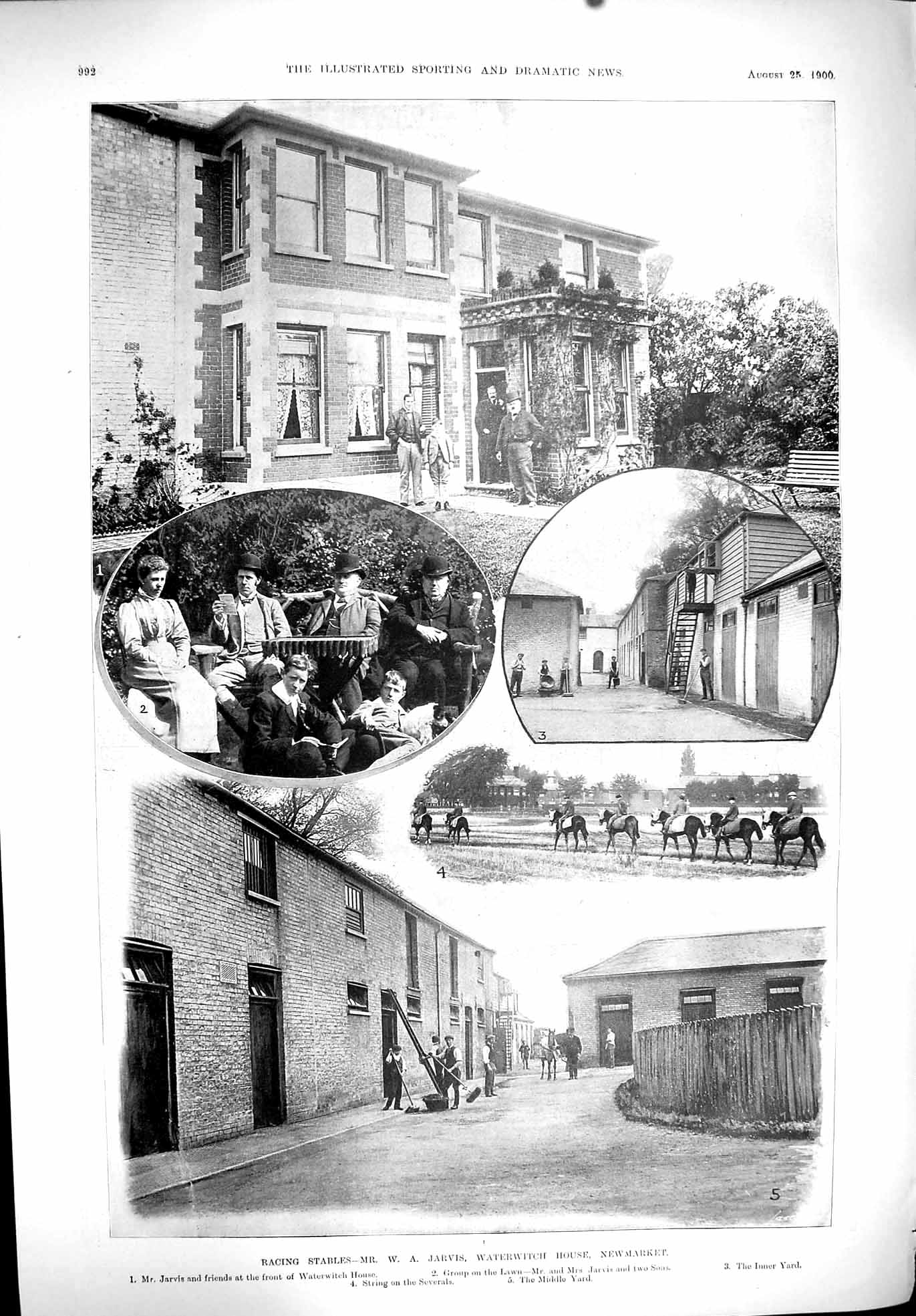Old 1900 Sport Racing Stables Jarvis Waterwitch House Newmarket Horse Victorian