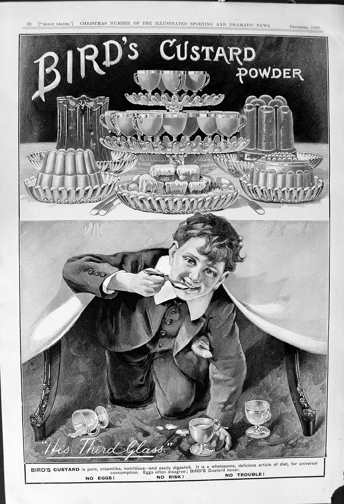 Old Print 1900 Bird'S Custard Powder Bovril Edwards Harlene Hair Restorer 20th
