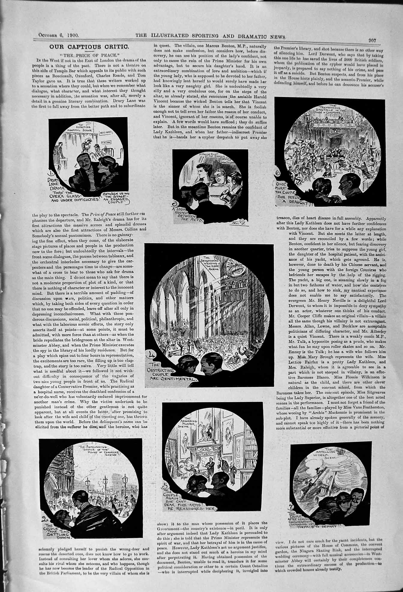 Old 1900 Captious Critic Price Peace Theatre Mappin Webb Novelties Sp Victorian