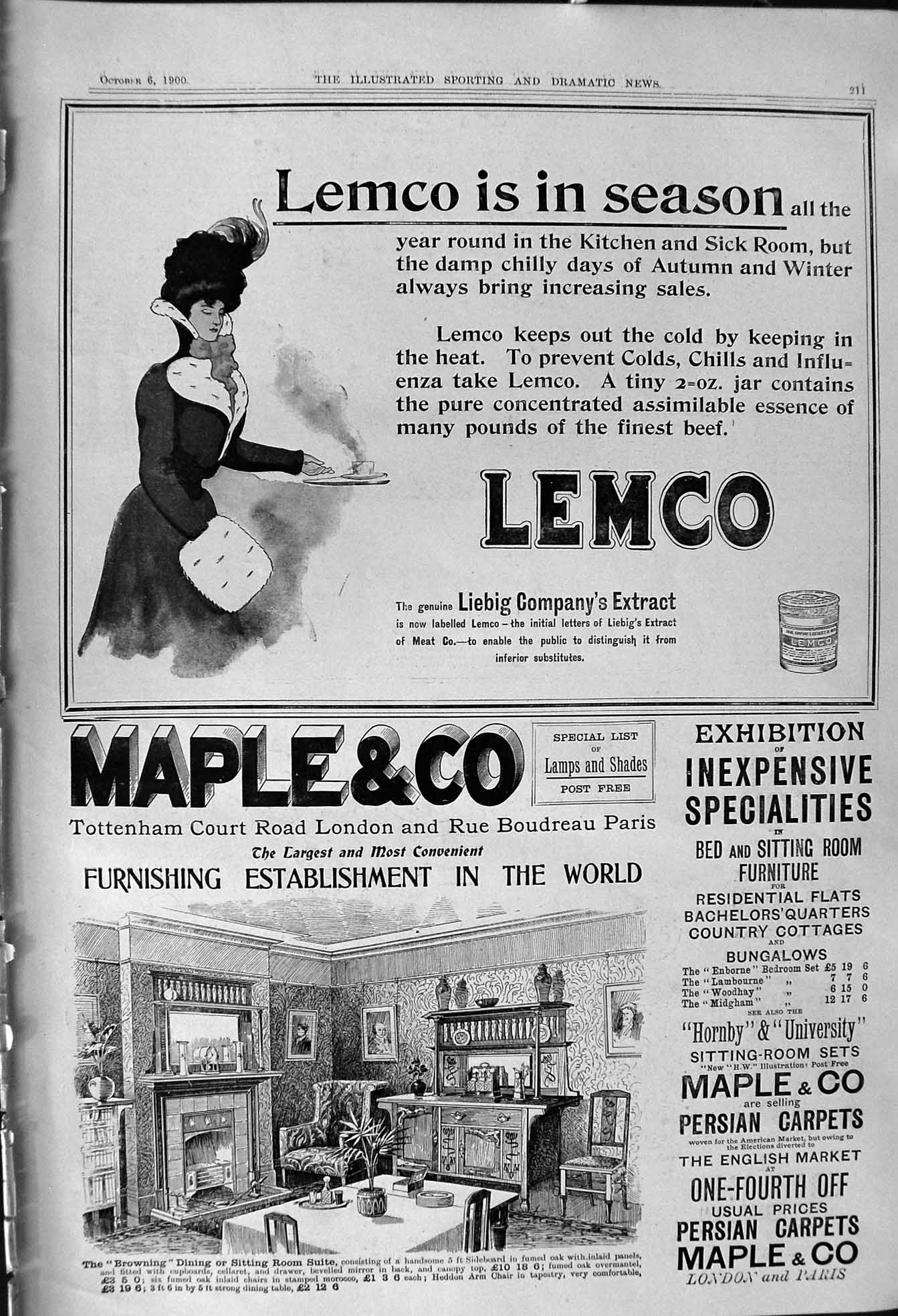 Antique Print 1900 Lemco Maple Streeter Silversmith Sheriff Vaughan Morgan 20th