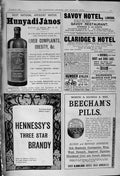 Antique Print 1900 Hunyadijanos Savoy Hotel Claridges Brandy Beechams Pills