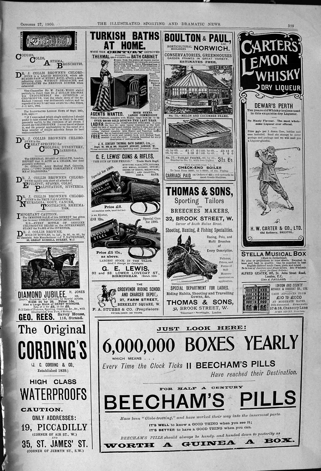 Old 1900 Beechams Pills Carters Lemon Whisky Thomas Tailors Lewis Gun Victorian
