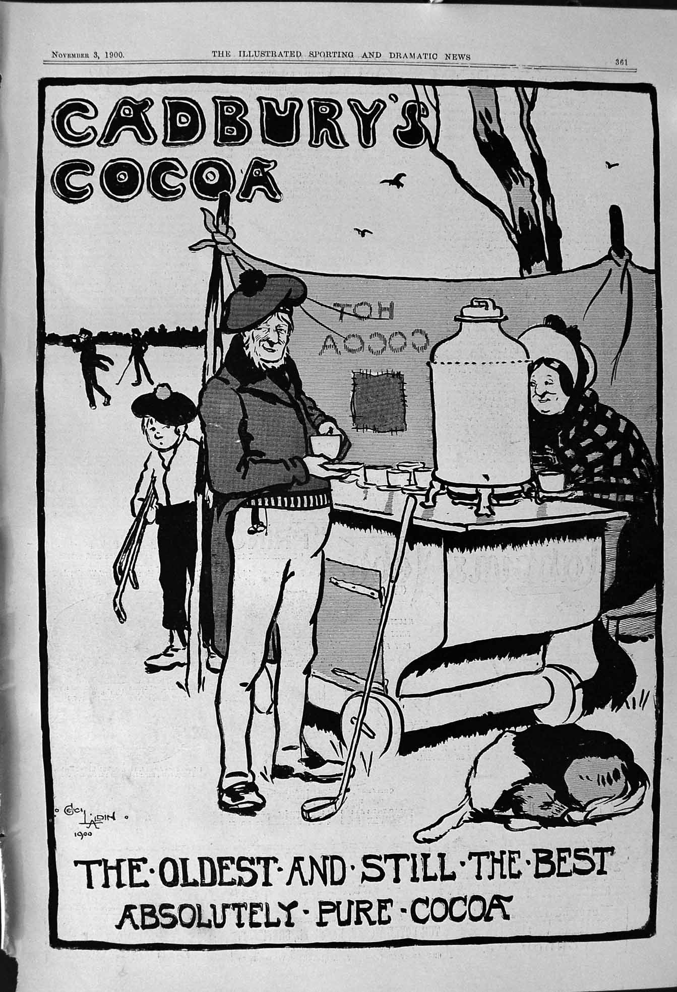 Old 1900 Advertisement Cadburys Cocoa Mappin Webb Chain Sheriff Lawre Victorian