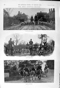 Old 1900 West Norfolk Hounds Hunting Mileham Wood Osier Bed Huntsmen Victorian