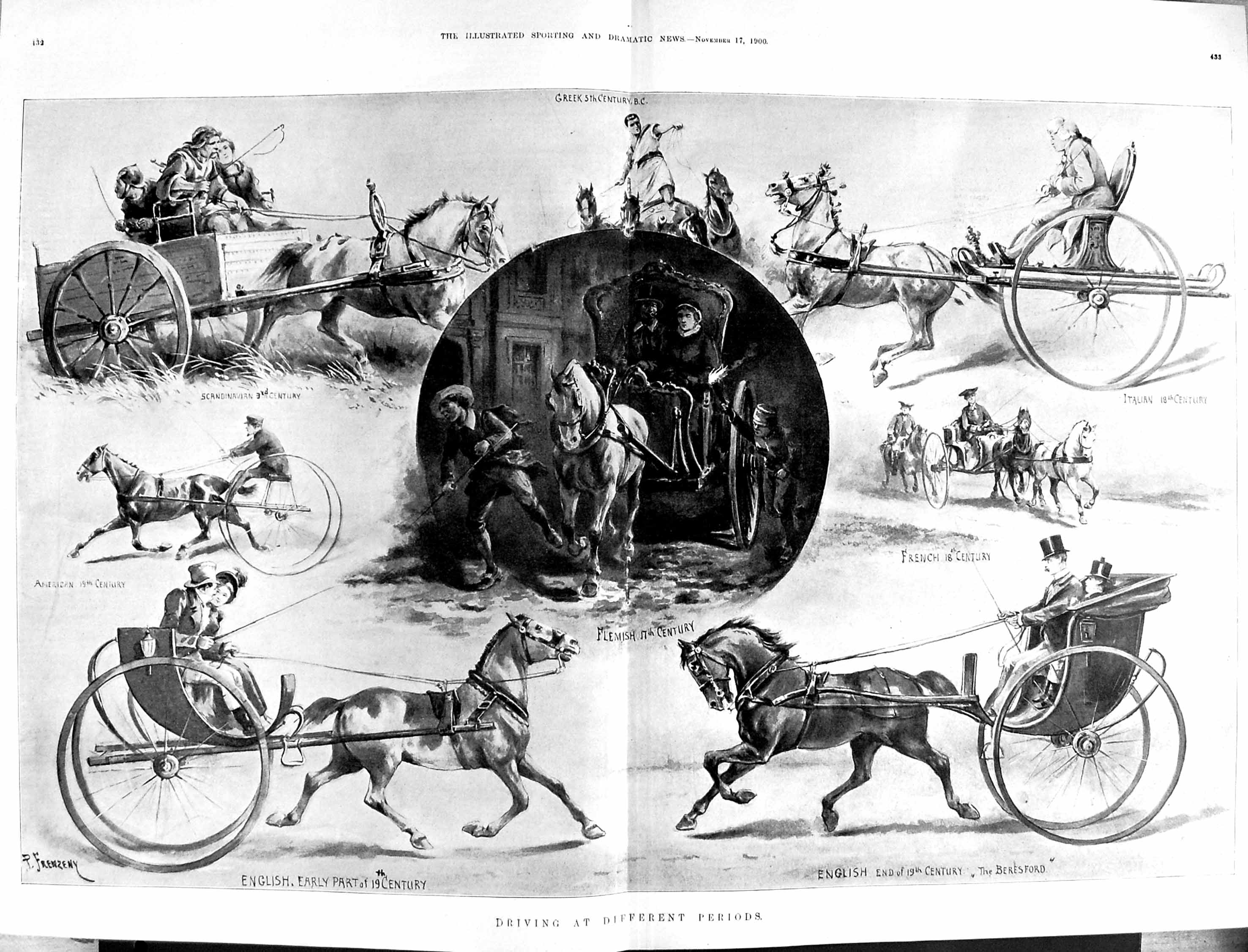 Old 1900 Horses Coaches Driving American France Italy Scandinavia Ber 20th