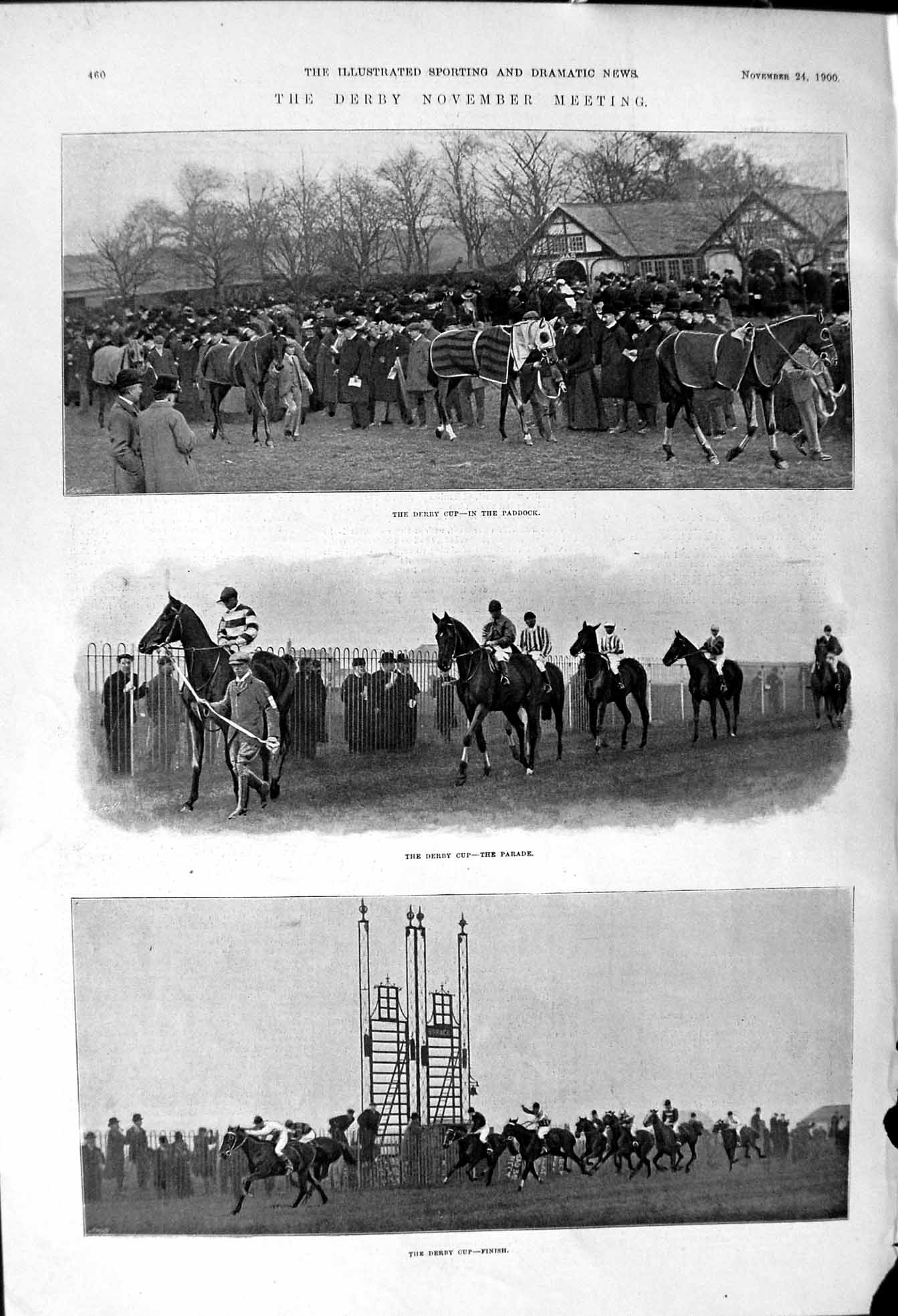 Old 1900 Derby November Horse Racing Sport Stand Friary Nursery Plate Victorian