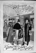 Old Print 1900 International Fur Store Regent Stree London Railway Train 20th