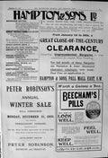 Old 1900 Advertisement Hampton Furniture Beechams Pills Peter Robinso Victorian