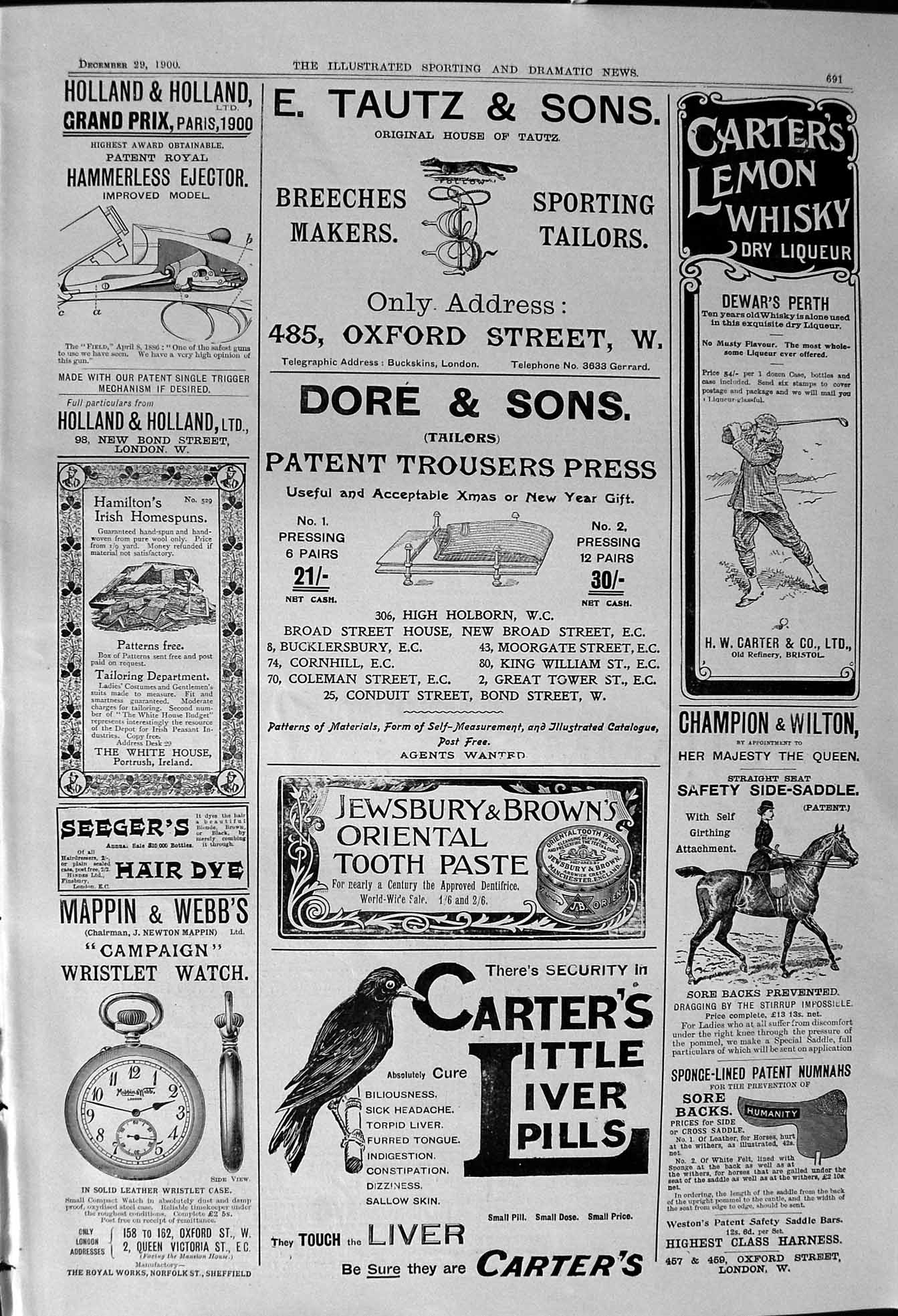 Old 1900 Tautz Carters Liver Pills Carters Whisky Mappin Webb Holland Victorian