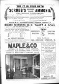Antique Old Print 1901 Scrubb'S Ammonia Maple Furniture Tautz Tailors London