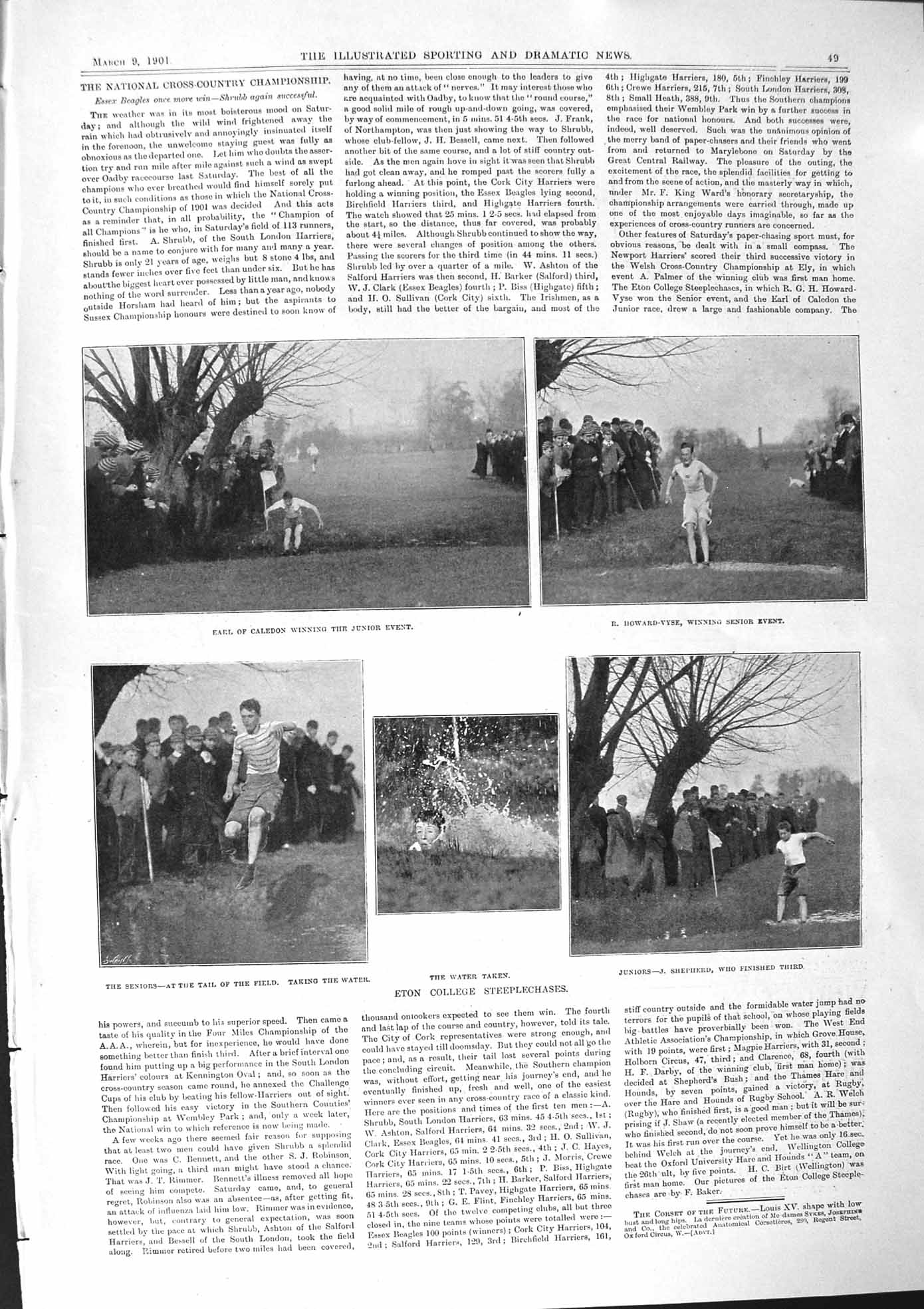 Old 1901 Eton College Steeplechases Earl Caledon Howard-Vyse Shepherd Victorian