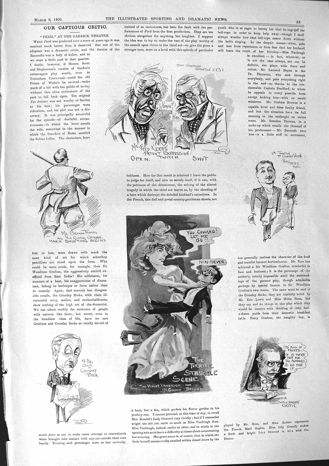 Old 1901 Peril Garrick Theatre Vanburgh Thomas Birds Loch Spynie Suns Victorian