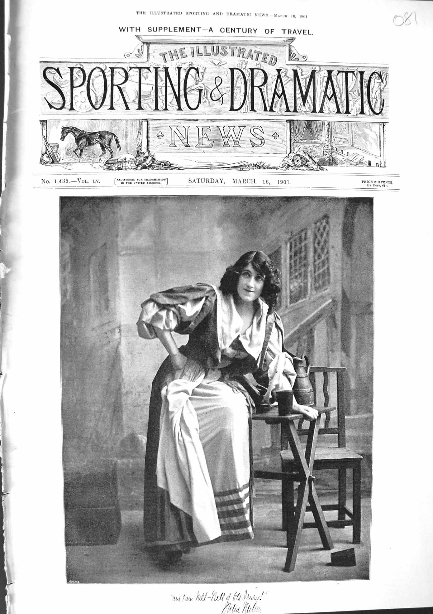 Original Old Antique Print 1901 Theatre Nell Drury Julia Neilson Photograph