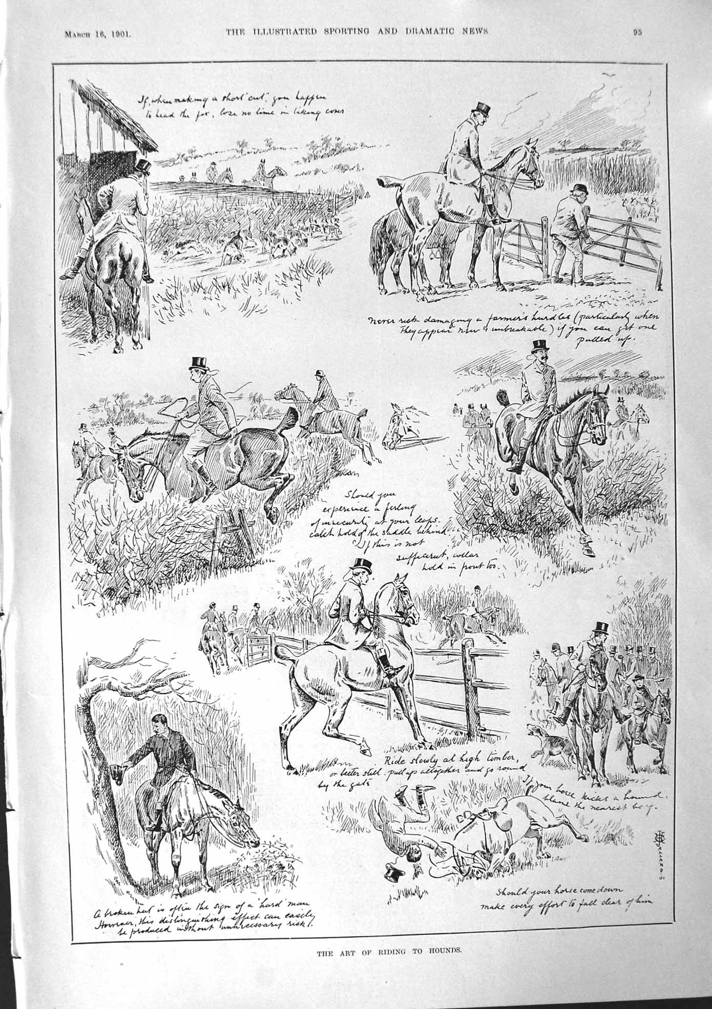 Old 1901 Horse Hounds Hunting Dogs Maude Danks Kitty Clive Woffington Victorian