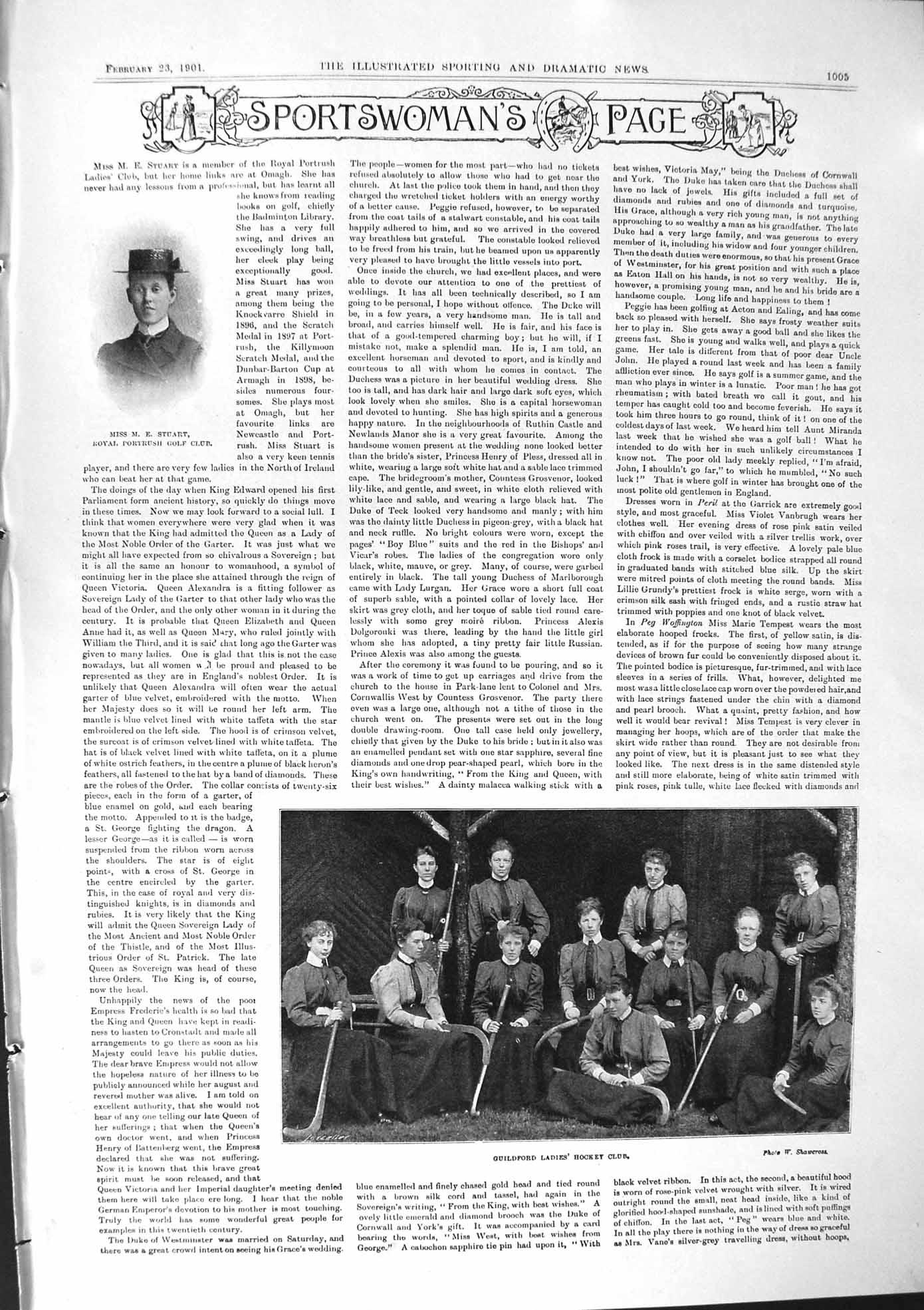 Old 1901 Stuart Golf Guildford Ladies Hockey Club Hotel Bristol Garde 20th