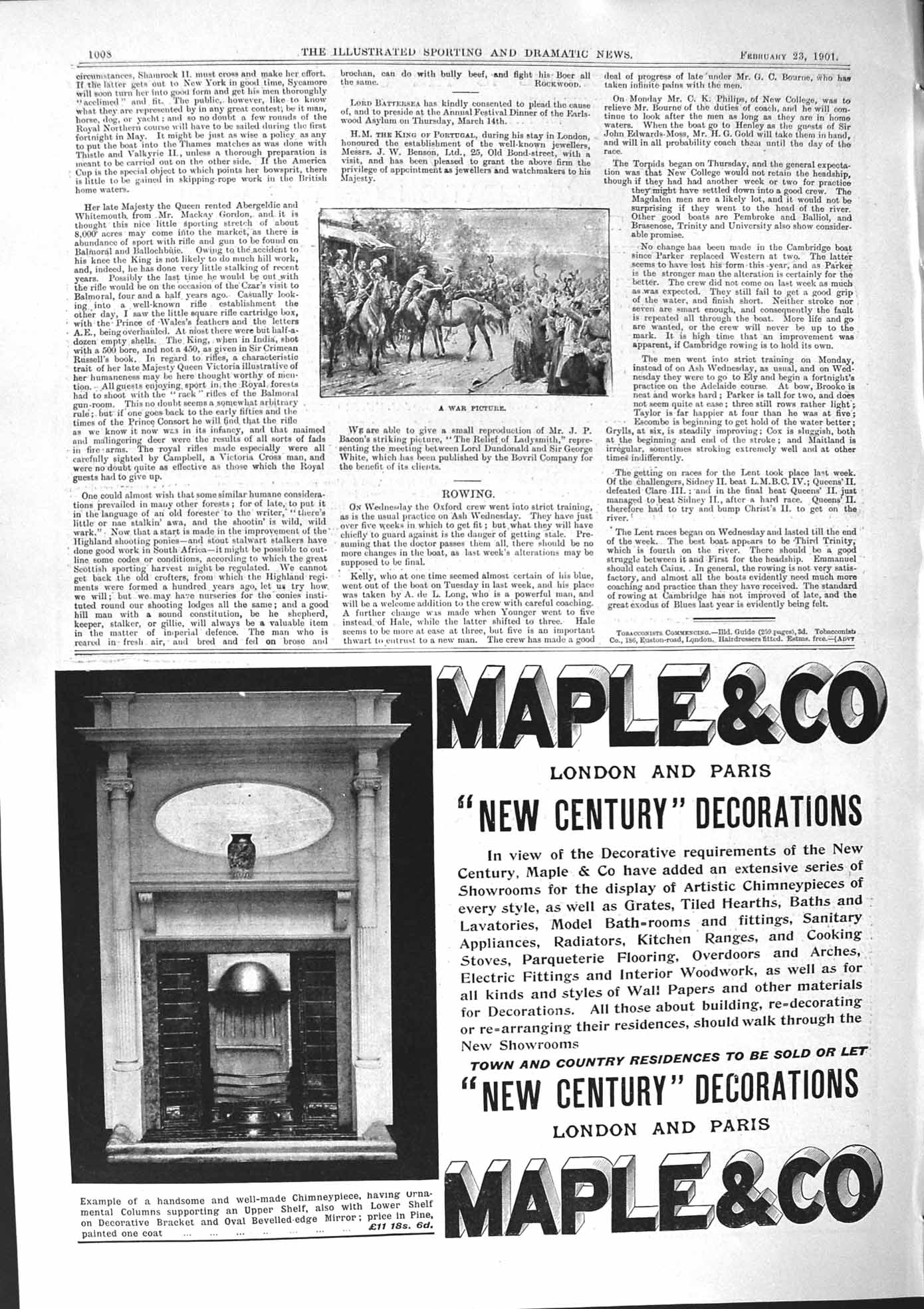 Antique Print 1901 War Siers Maple Furniture Eno Fruit Salt Tautz Wilton 20th