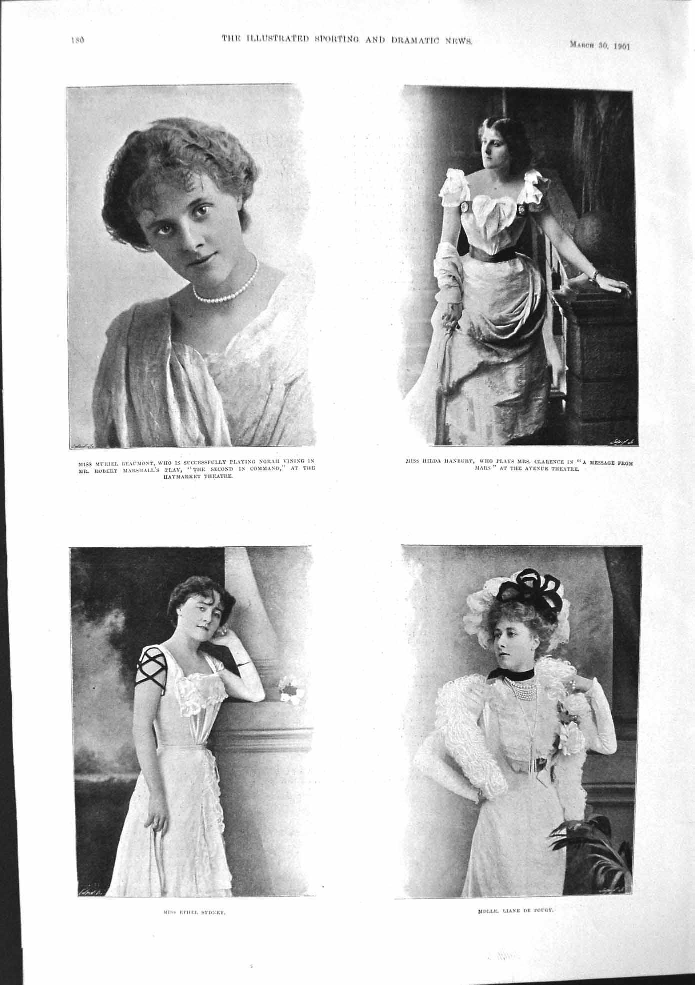 Old 1901 Muriel Beaumont Hanbury Sydney Liane Pougy Theatre Fishing R Victorian