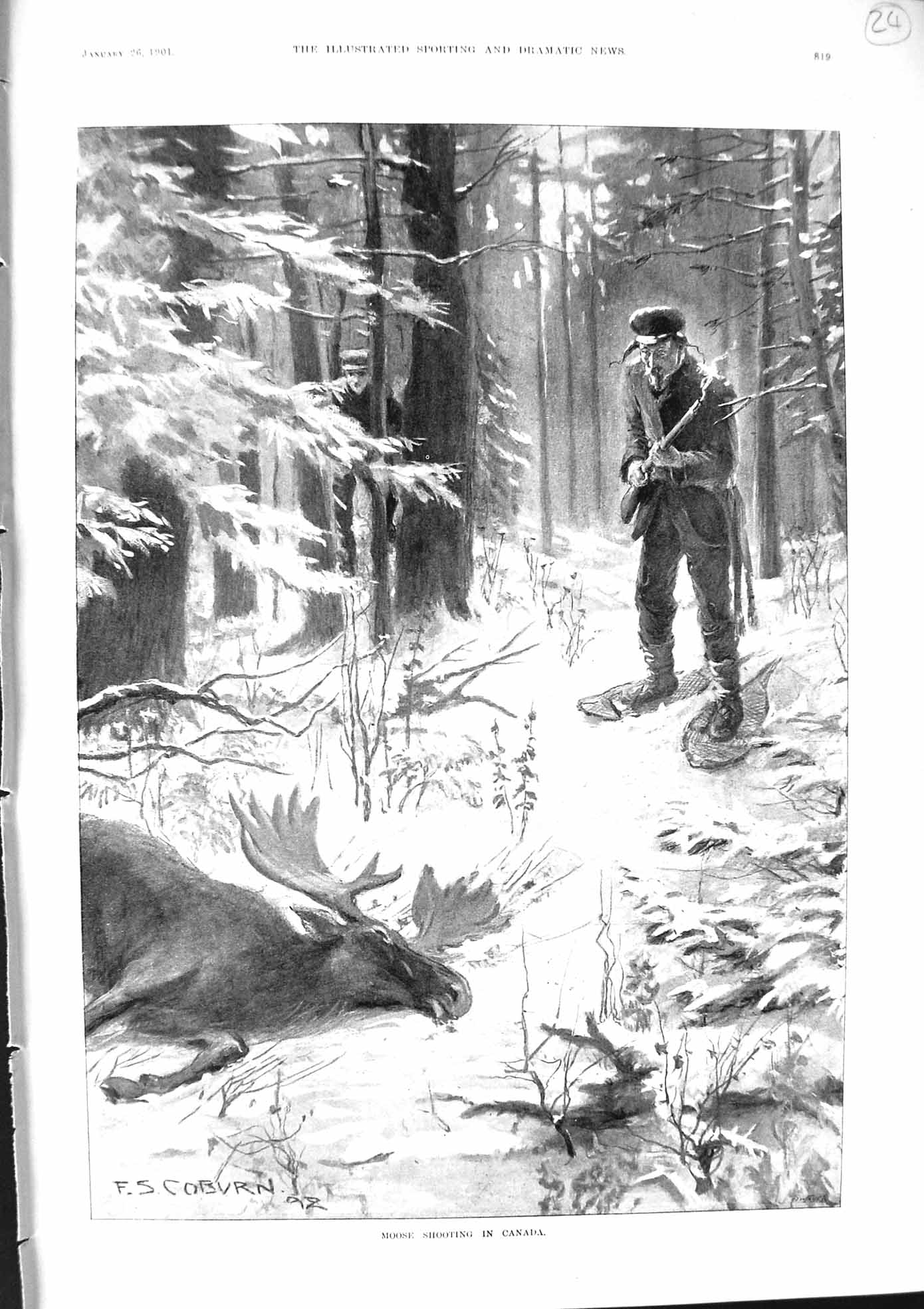 Old 1901 Moose Shooting Canada Graham Coursing Kennels Carlisle Guttl Victorian