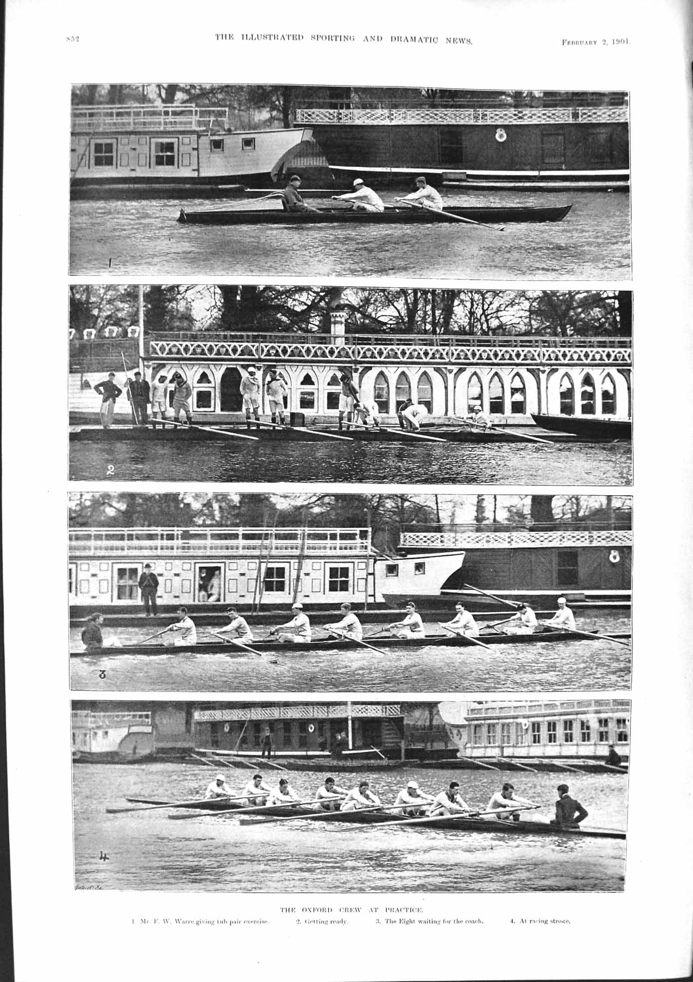 Old 1901 Oxford Boat Race Warre River Thames Brooke Western Close Gry Victorian