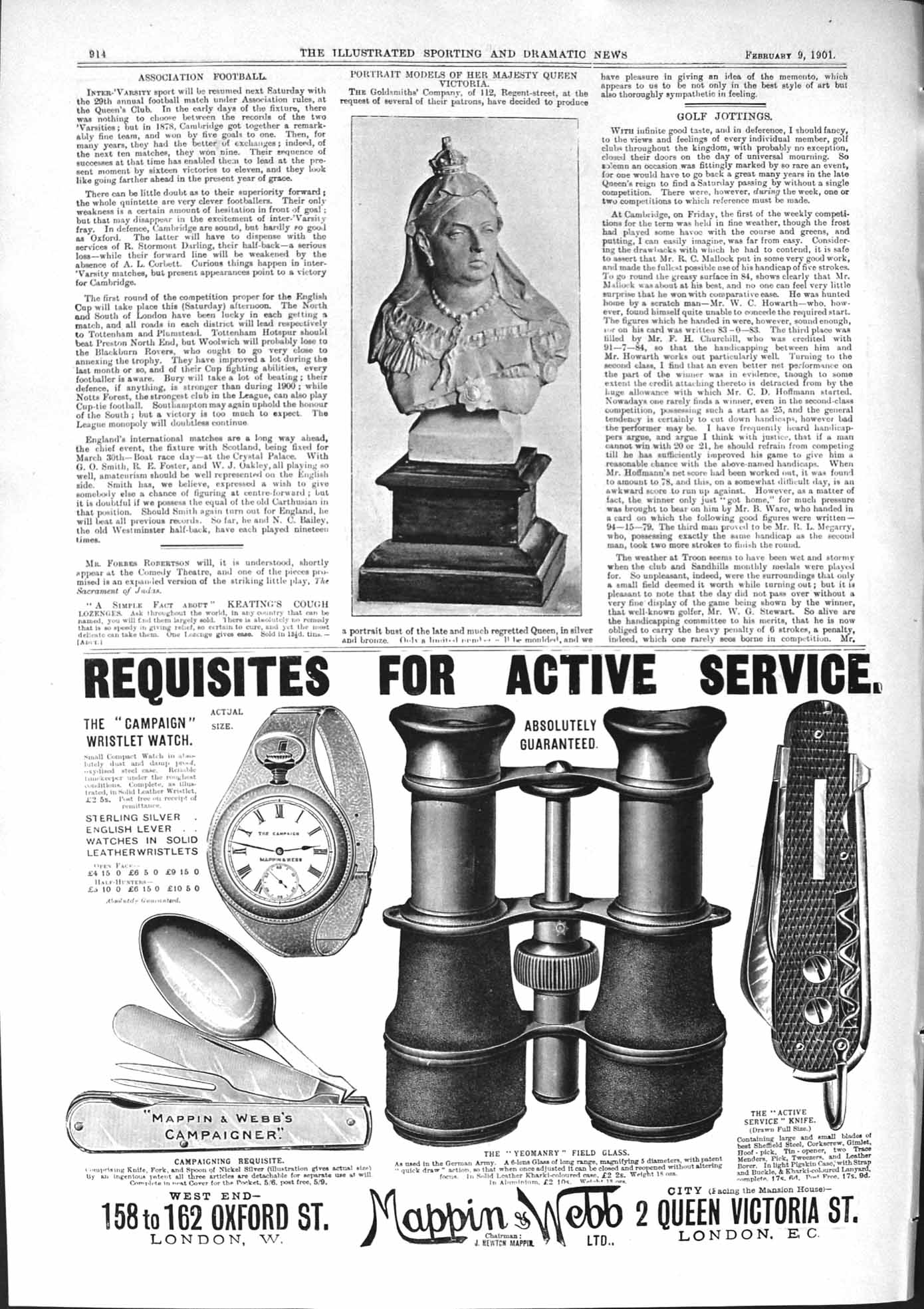 Antique Print 1901 Bust Queen Victoria Mappin Webb Lactopeptine Indigestion