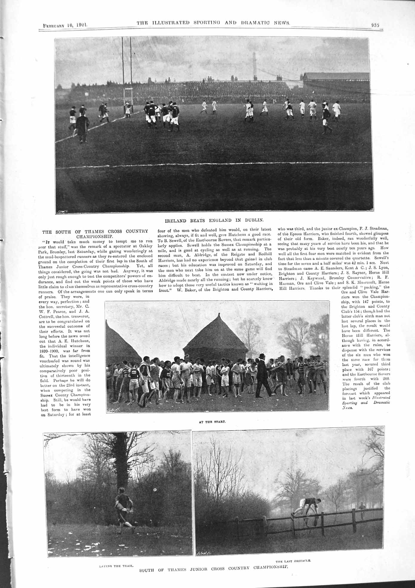 Old 1901 Ireland England Rugby Dublin Thames Cross Country Theatre Ca Victorian