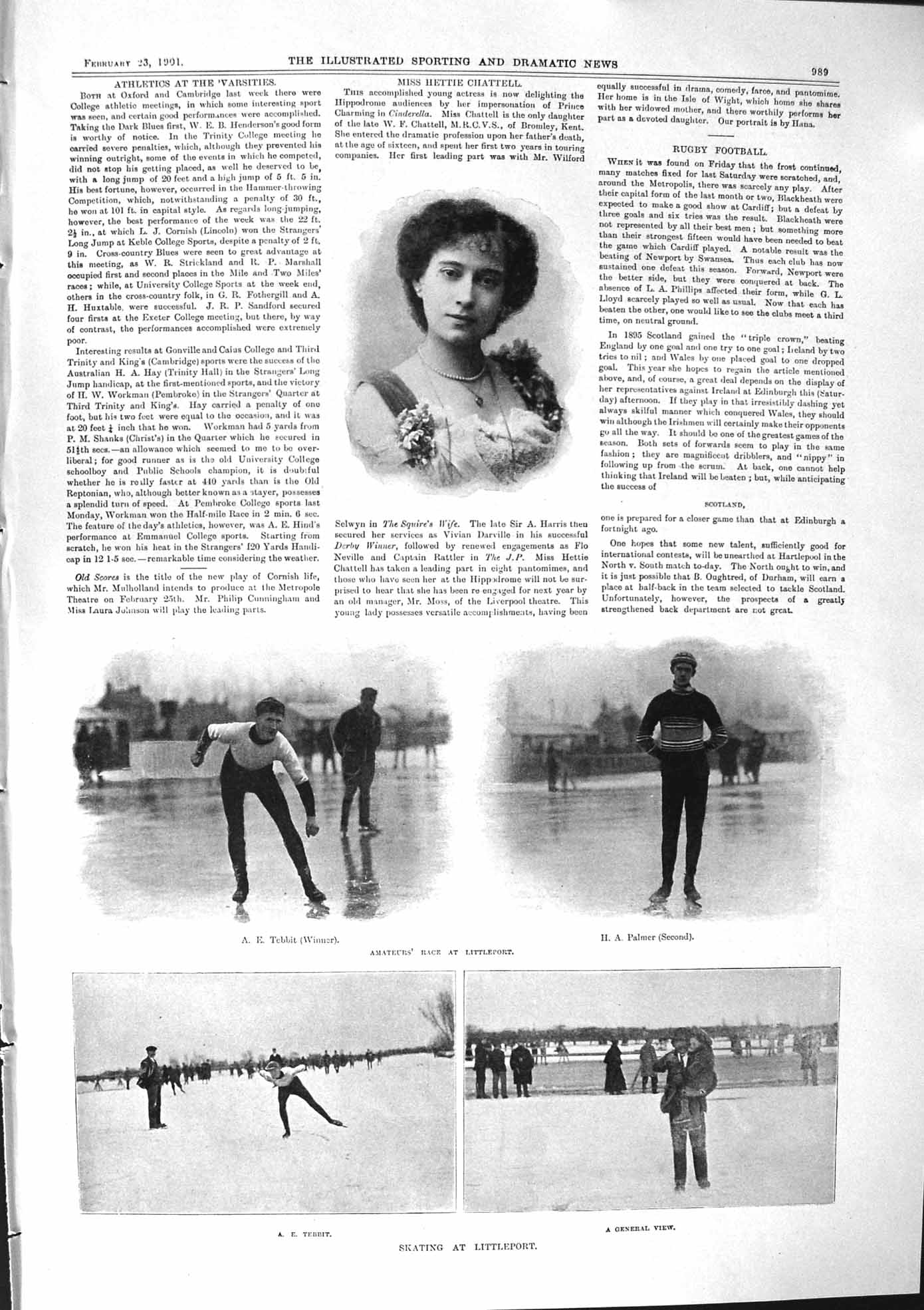 Old 1901 Hettie Chattell Ice Skating Tebbit Palmer Littleport Wells A Victorian