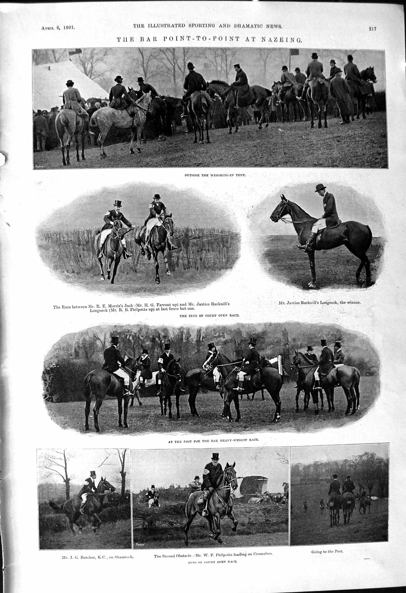 Old 1901 Nazeing Horses Bucknill Jack Philipotts Butcher Hopley Smith Victorian