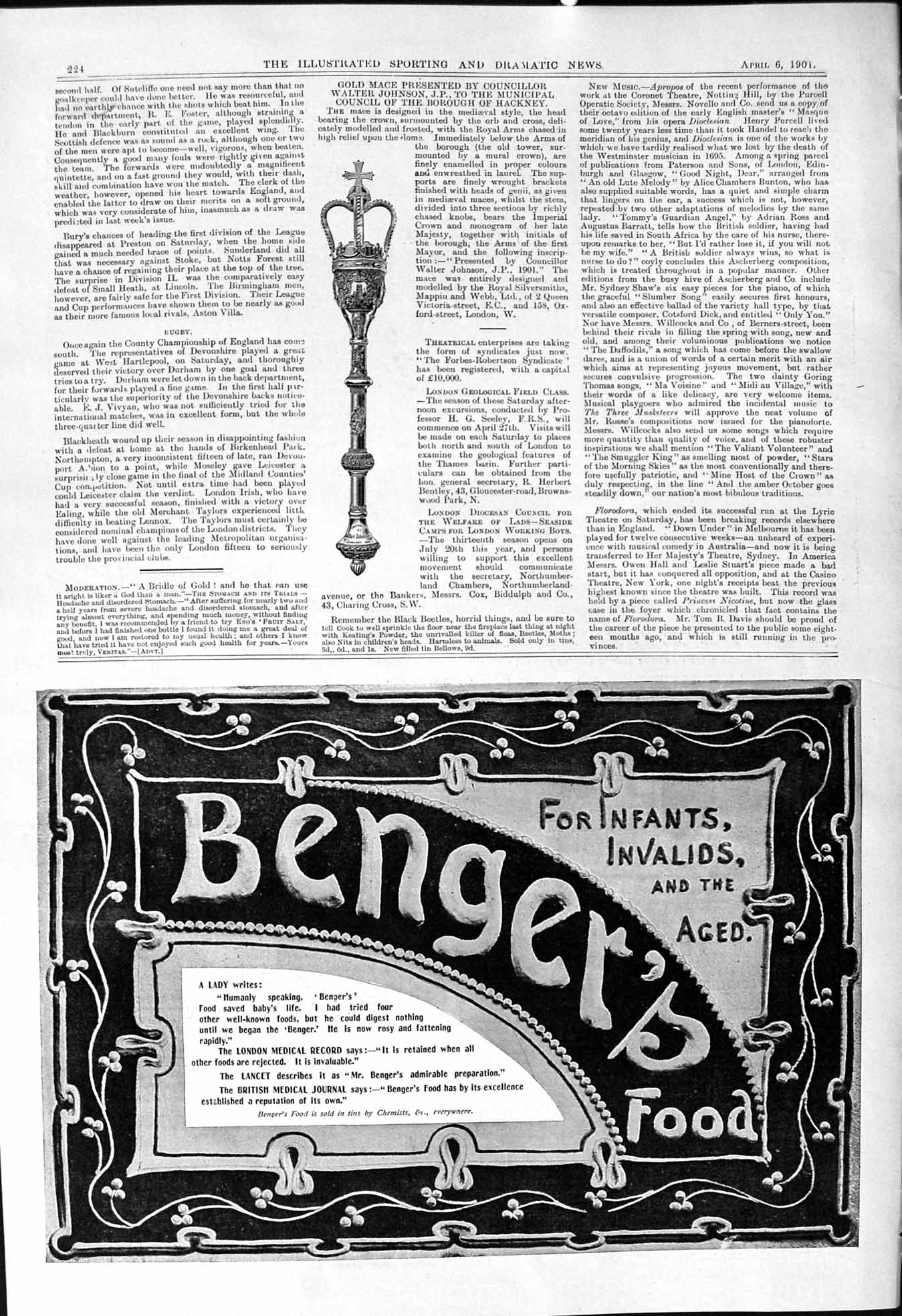 Antique Print 1901 Benger Food Invalids Ifants GMace Walter Johnson Hackney