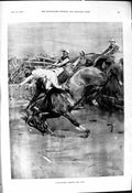 Original Old Antique Print 1901 Armour Racing Jumping Fallen Horse Jockey Sport