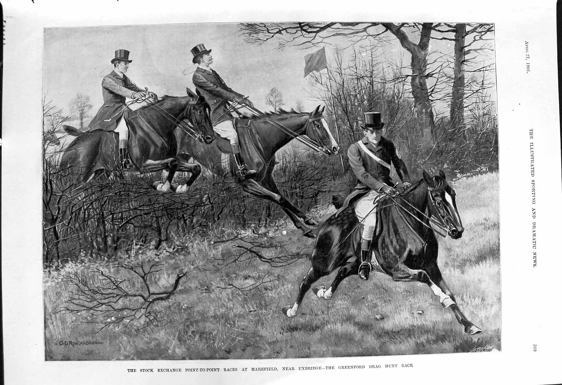 Old 1901 Stock-Exchange Point-To-Point Horse Races Harefield Uxbridge Victorian