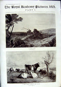 Old 1901 Royal Academy Art Tree Whirter Cows Swanage Edinburgh Khalif Victorian