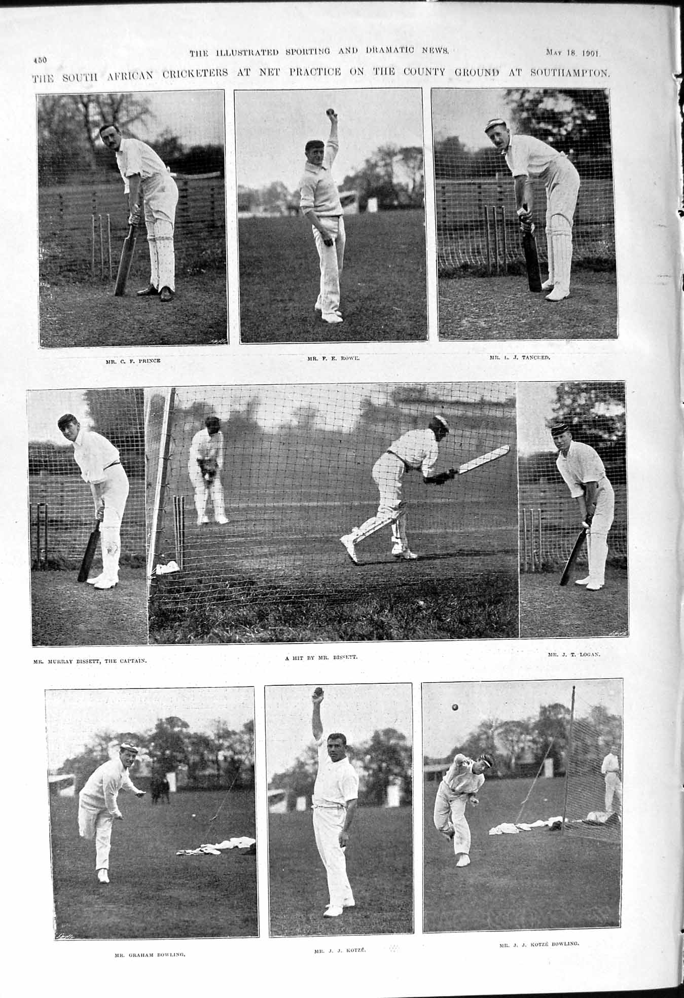 Old 1901 Africa Cricket Prince Rowe Logan Bissett Graham Kotze Golf H Victorian