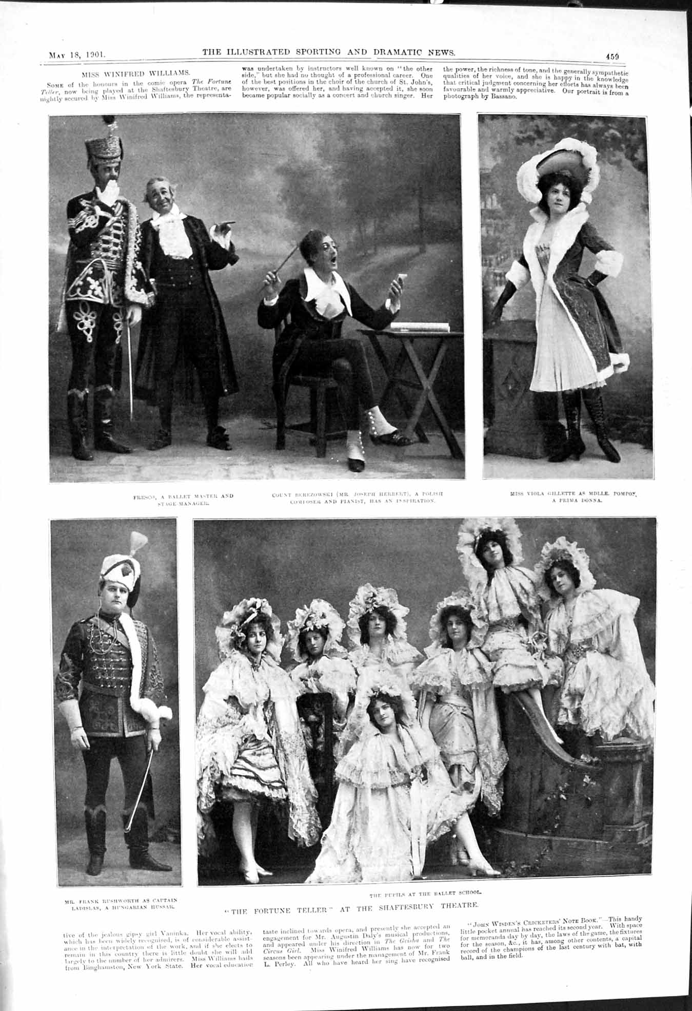 Old 1901 Fortune Teller Shaftesbury Theatre Herbert Gillette Rushwort Victorian