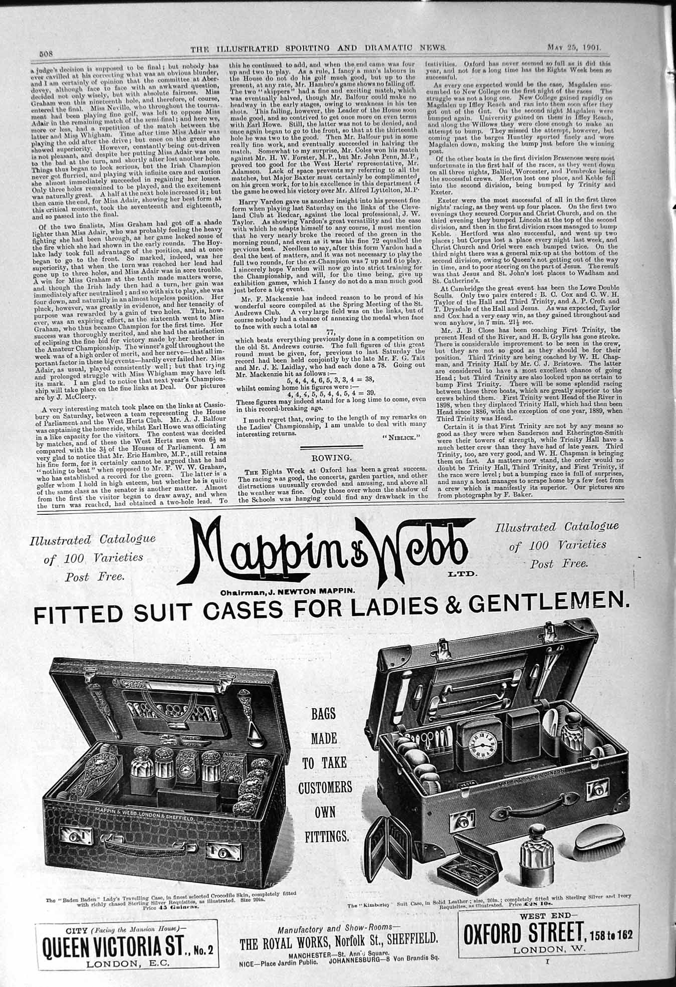 Old 1901 Mappin Webb Royal Works Norfolk Sheffield Queen Oxford Stree Victorian