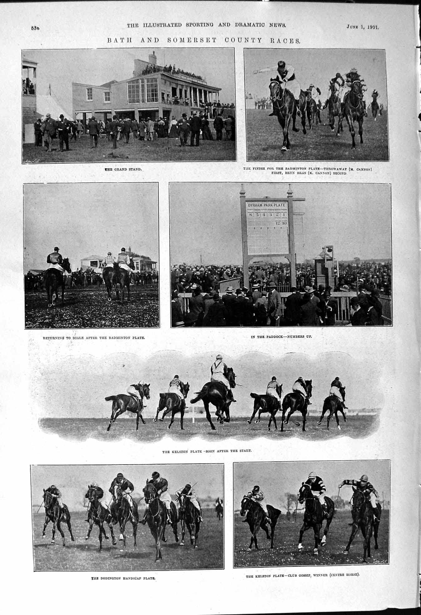 Old 1901 Bath Somerset Horses Kelston Dodington Alexander Golf Cricke Victorian