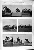 Old 1901 Horses Jumping Driving Croydon Batt George Baxter Sport Mapp Victorian