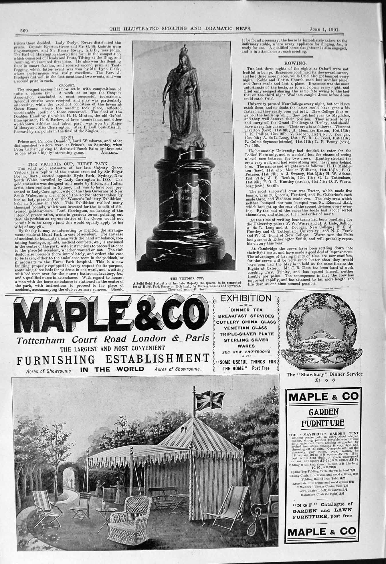 Old 1901 Victoria Cup Maple Furniture Scrubb'S Ammonia Boulton Durwar Victorian